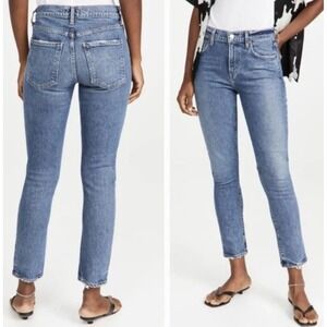 AGOLDE Toni Mid Rise Straight Dime Jeans Size 26 Medium Wash A133-1255 283